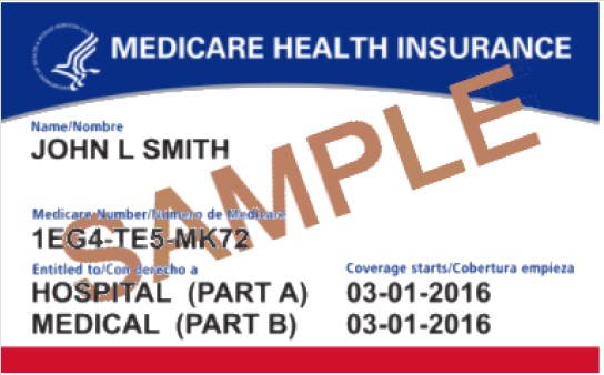 New Medicare Card Sample Identification card.